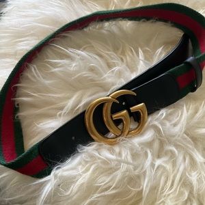 Gucci web Canvas belt with GG hardware, black